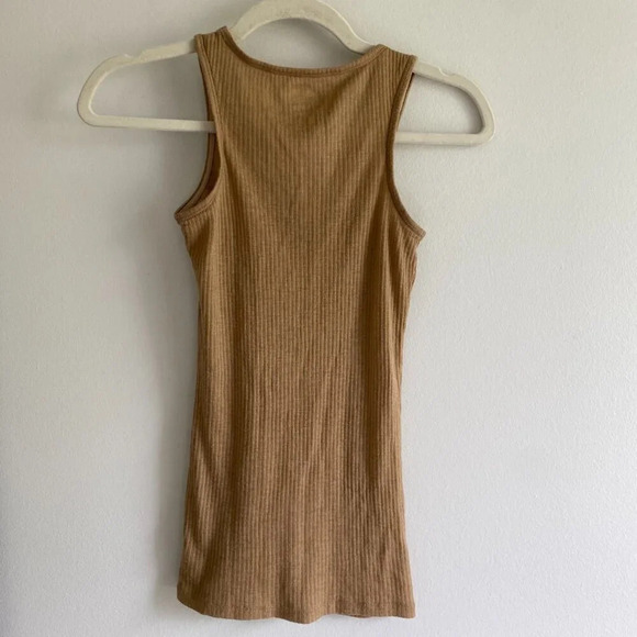 ROOTS Ribbed Knit Wool Blend Tan Tank Top Size  XS - Picture 11 of 16